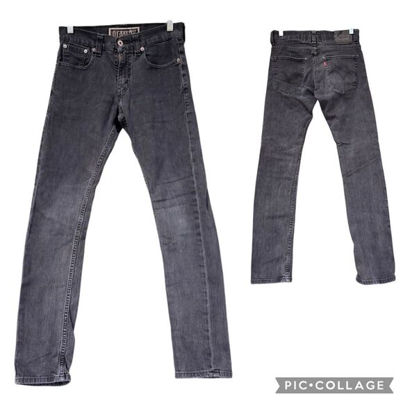 Levi’s 511 Skinny Jeans Men’s Size 29x30  Black Wash Mid Rise 5 Pockets - Picture 1 of 8